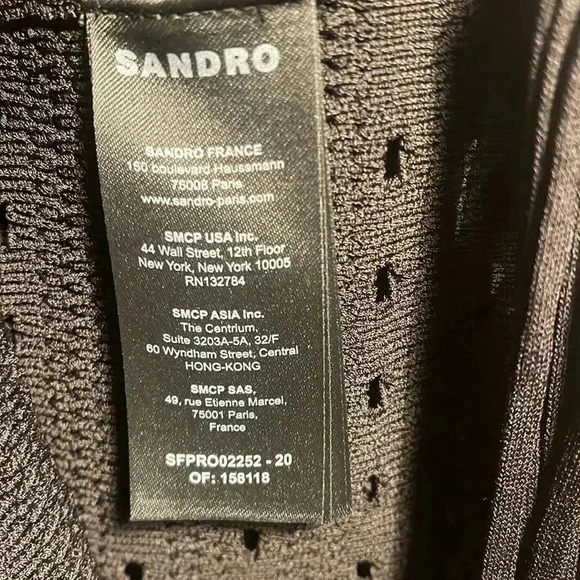 Sandro black wedding prom fringe flapper knitted  crochet strappy dress 38 - Picture 5 of 6